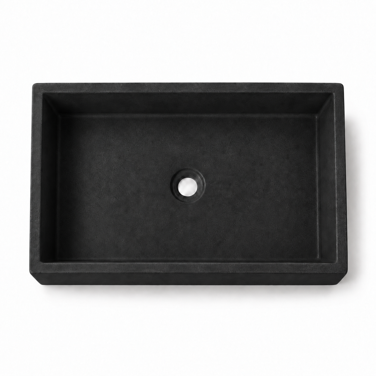 Bribri concrete sink in Carbon, corrected deep top view