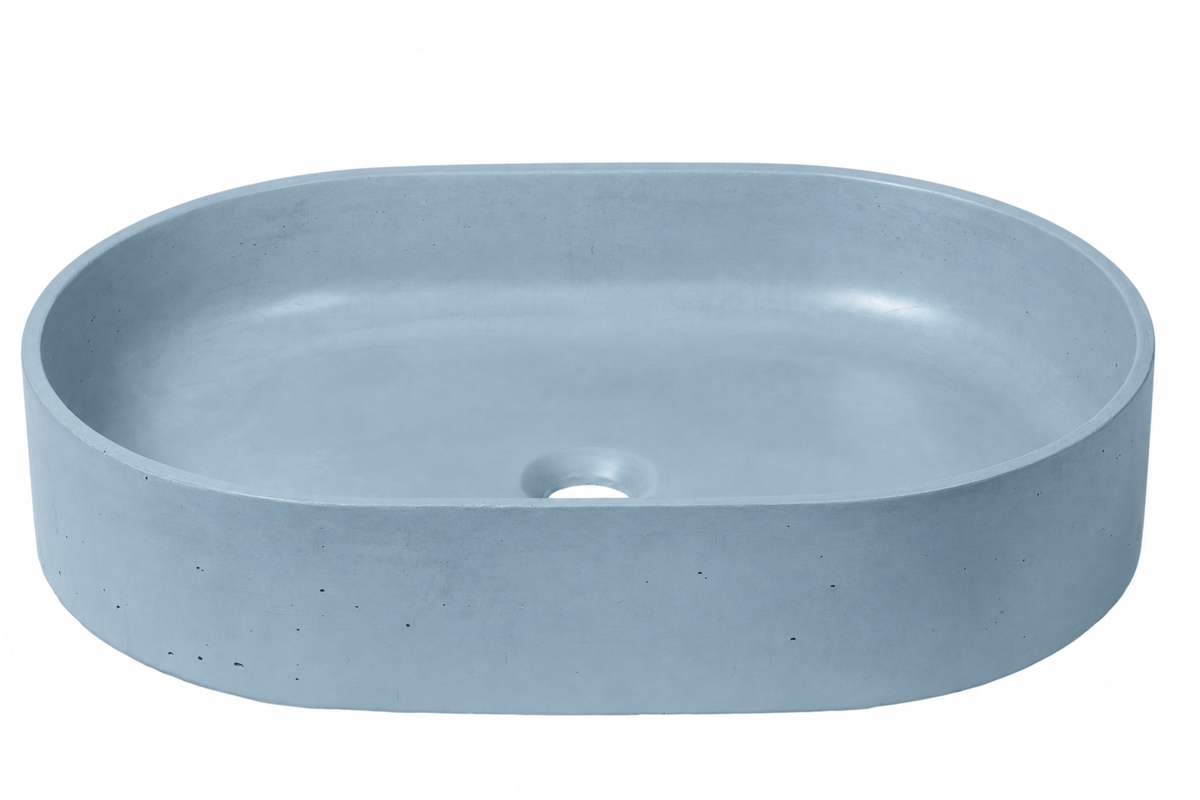 Bribri concrete sink in Cielo on white — color visualization