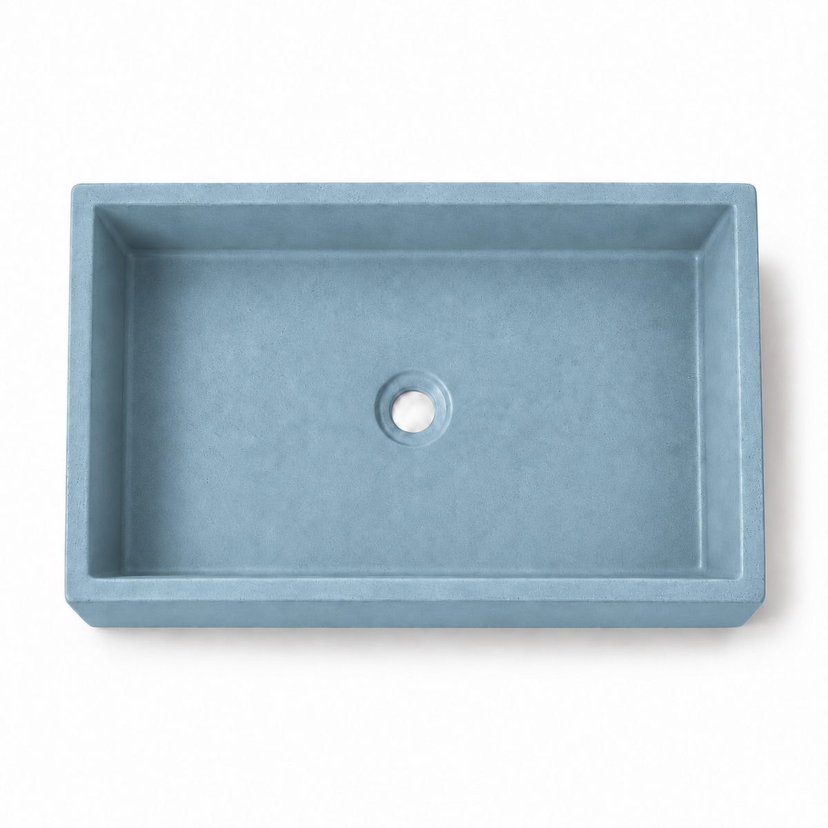 Bribri concrete sink in Cielo, corrected deep top view
