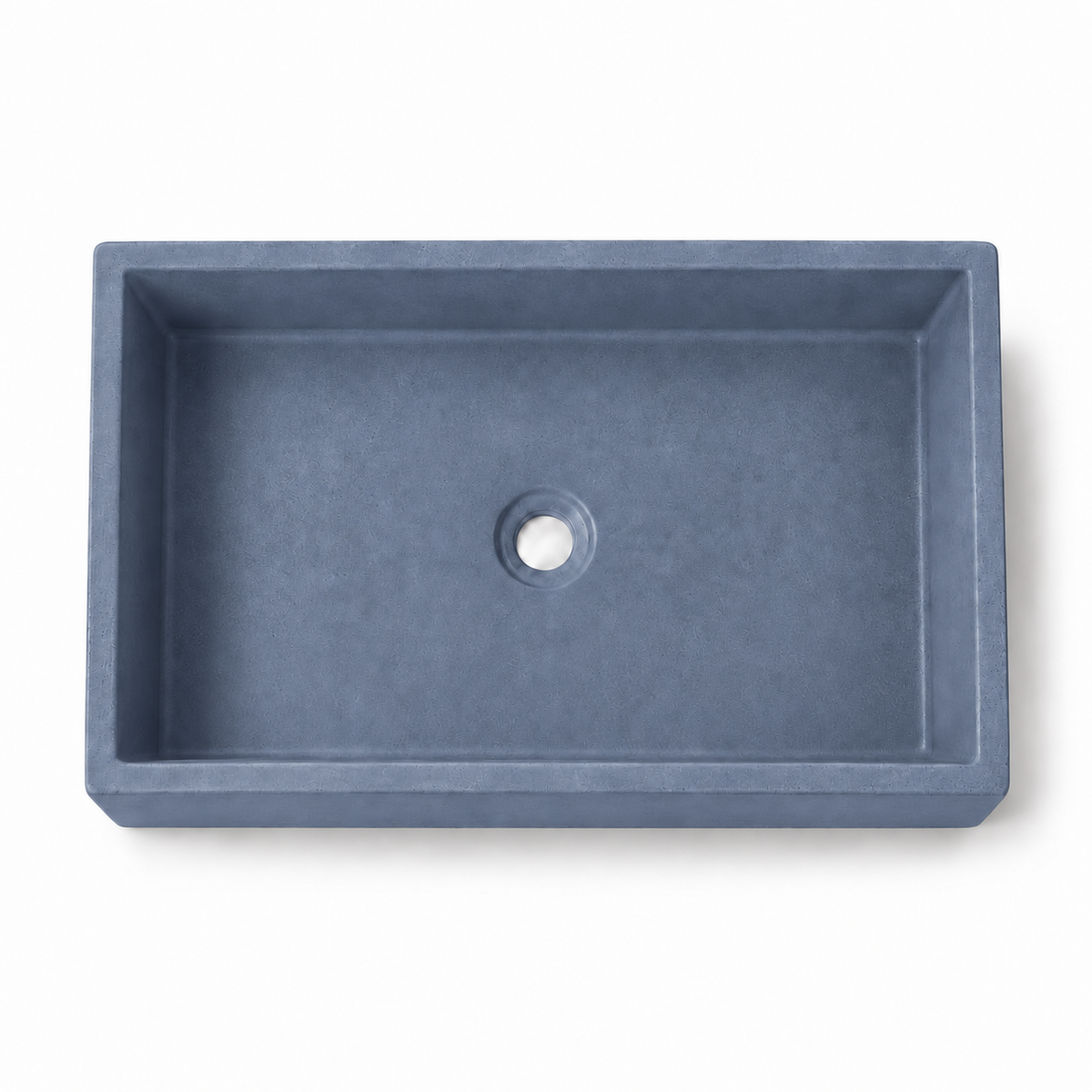 Bribri concrete sink in Indigo, corrected deep top view