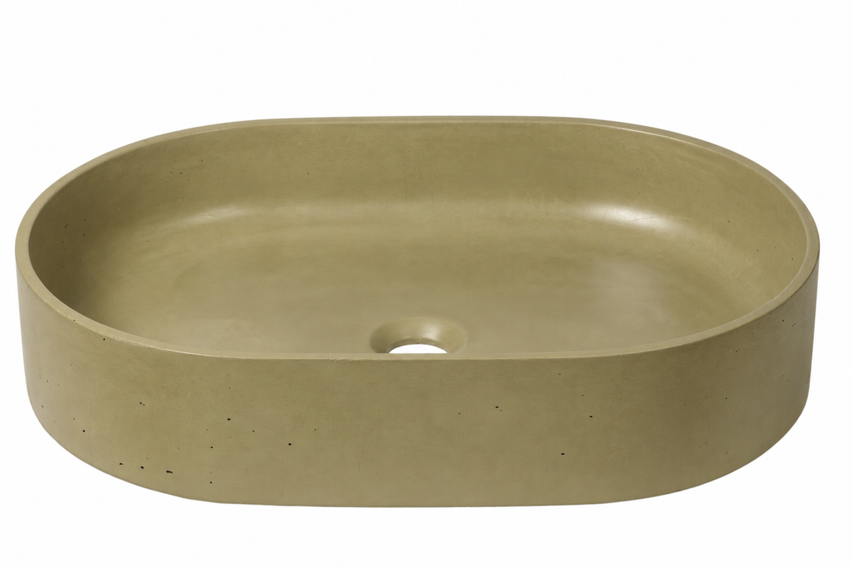 Bribri concrete sink in Musgo on white — color visualization