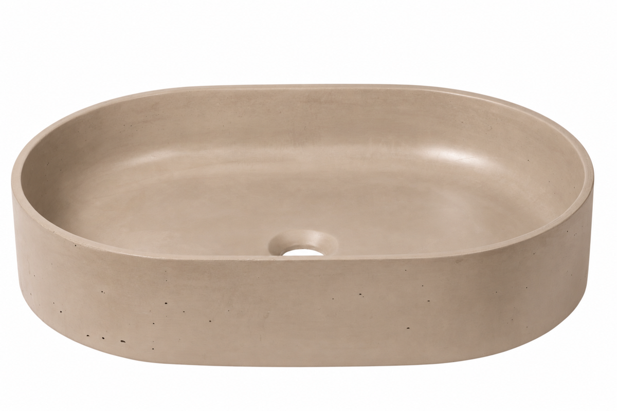 Bribri concrete sink in Piedra on white — color visualization