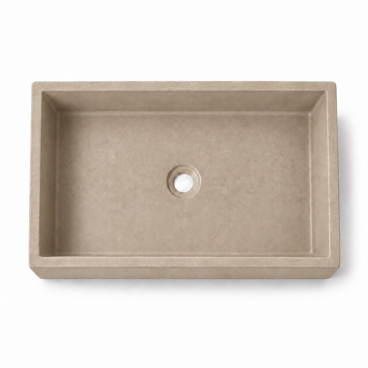 Bribri concrete sink in Piedra, corrected deep top view