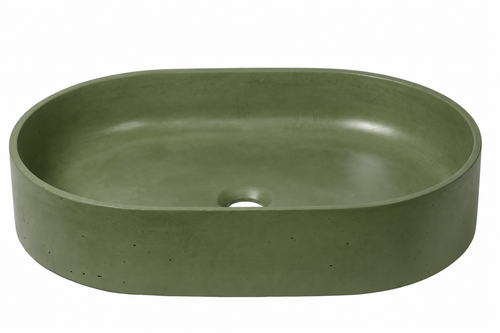Bribri concrete sink in Verde on white — color visualization