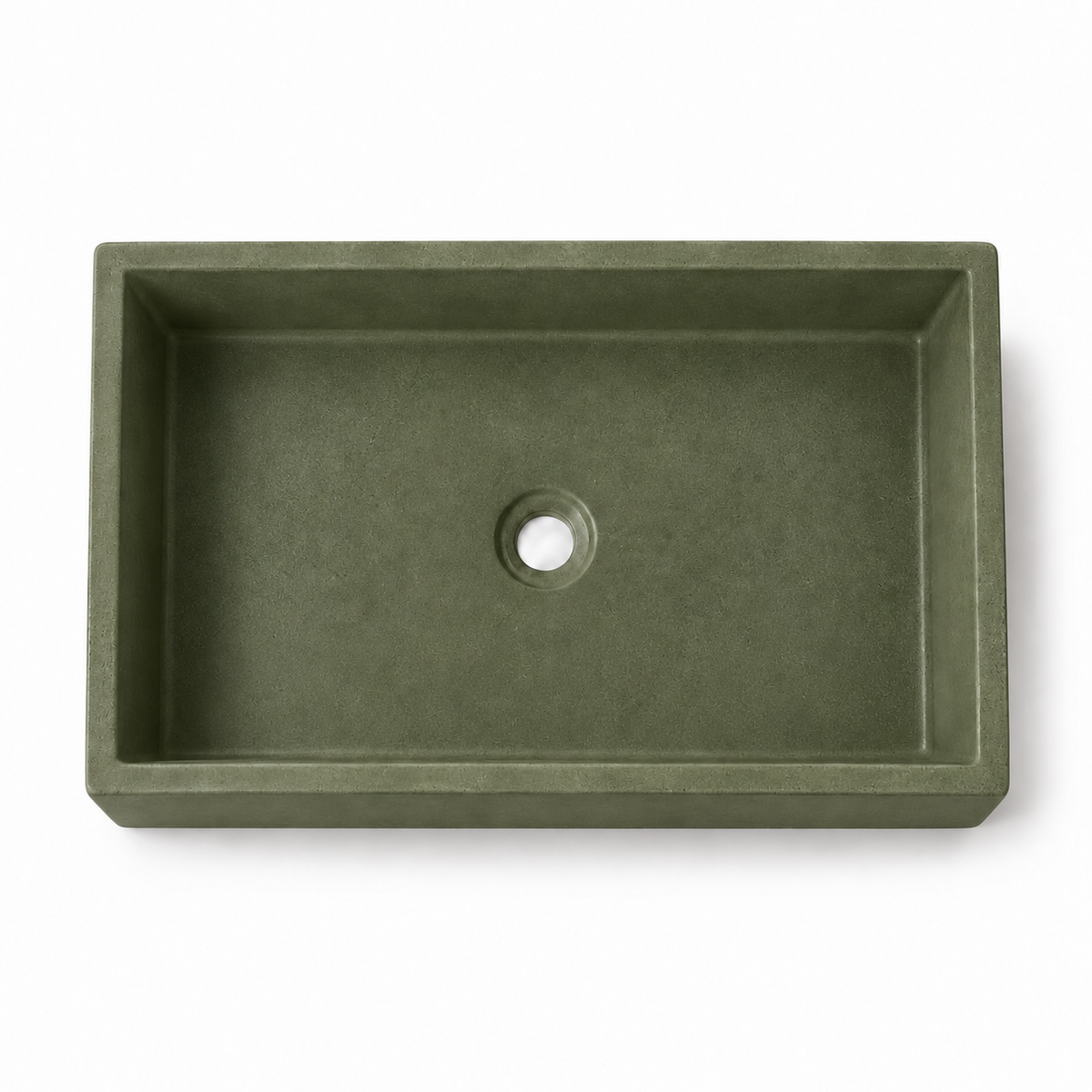 Bribri concrete sink in Verde, corrected deep top view
