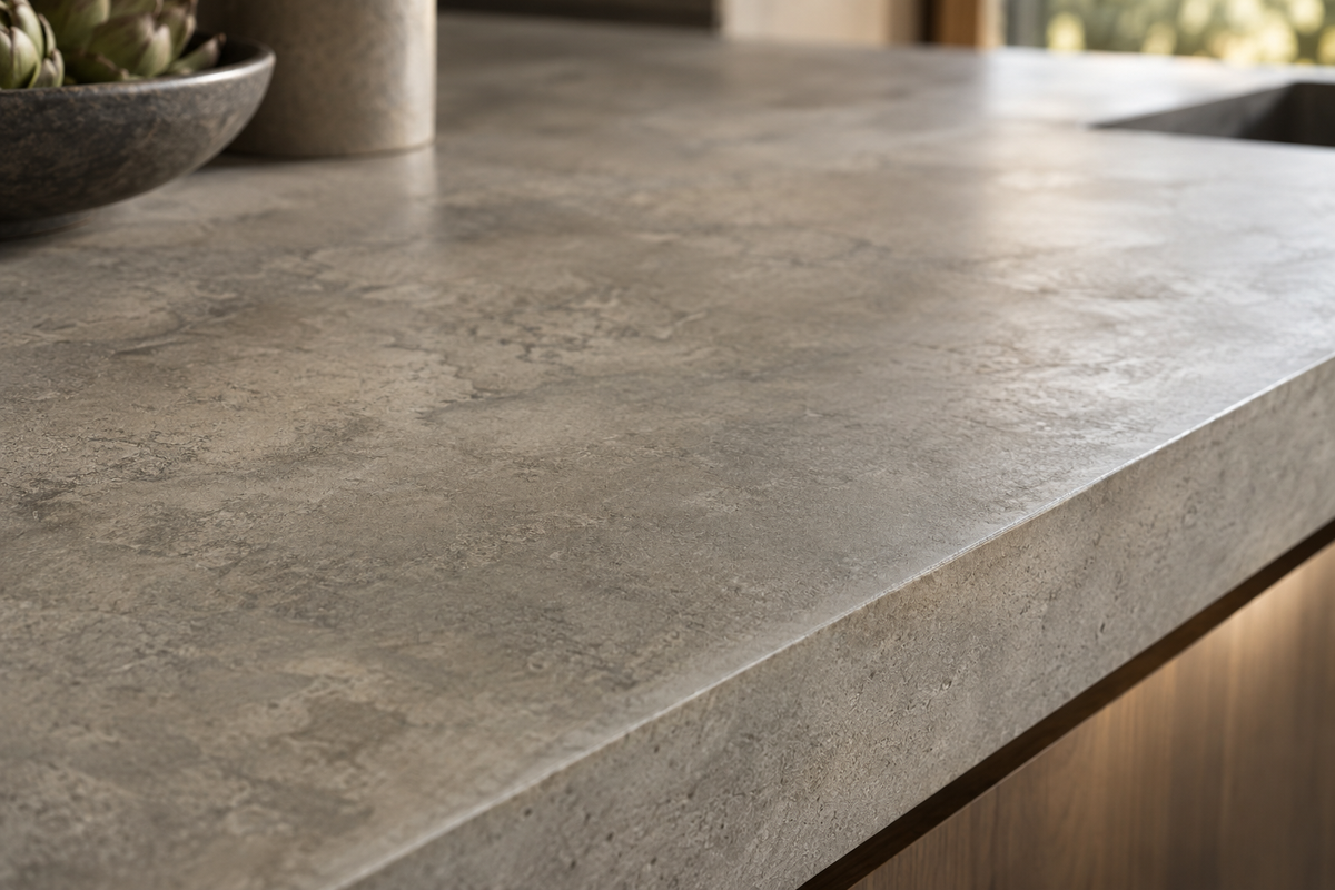 Detailed view of handcrafted concrete surface
