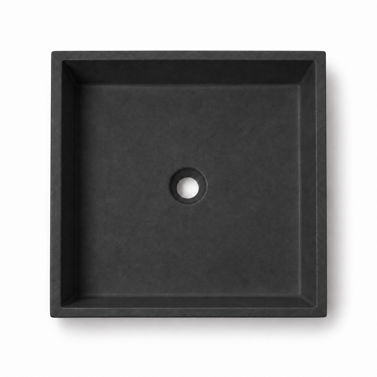 Cuadra concrete sink in Carbon on white — color visualization