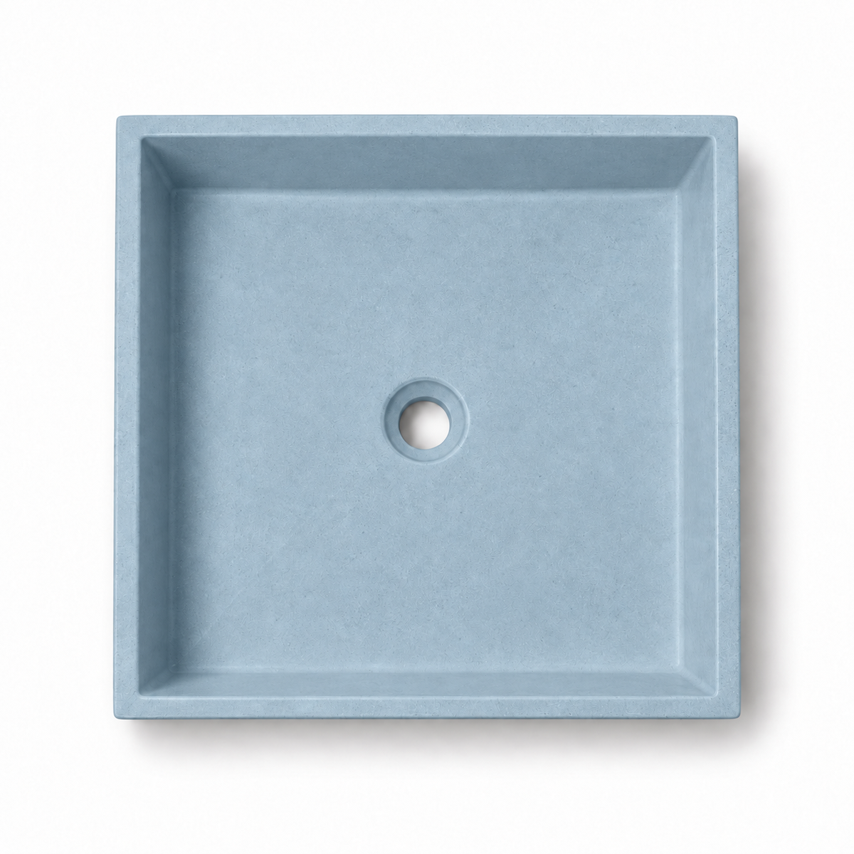 Cuadra concrete sink in Cielo on white — color visualization