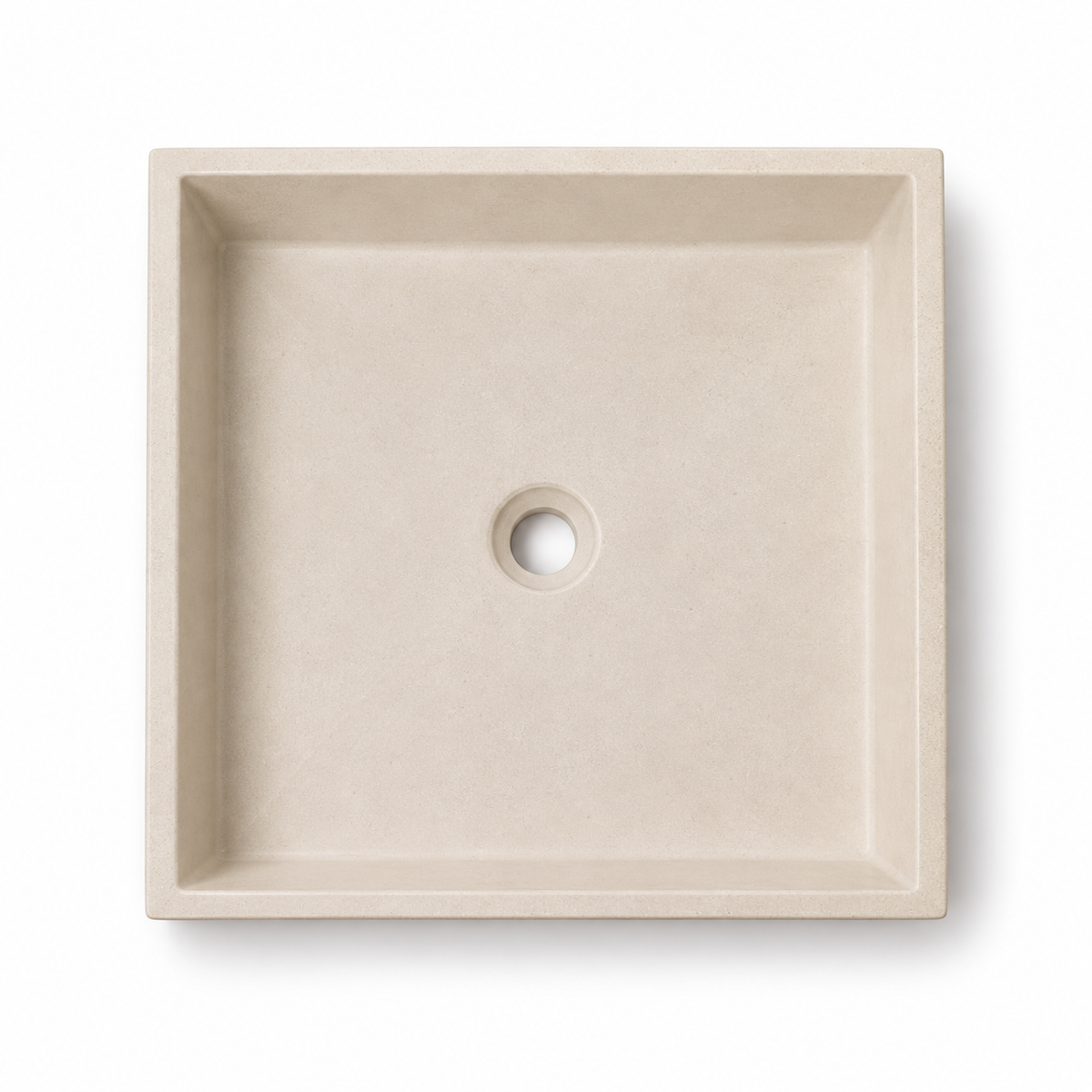 Cuadra concrete sink in Hueso, top view — design visualization