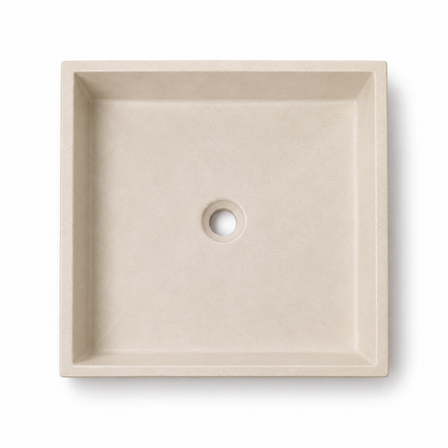 Cuadra concrete sink in Hueso, top view — design visualization