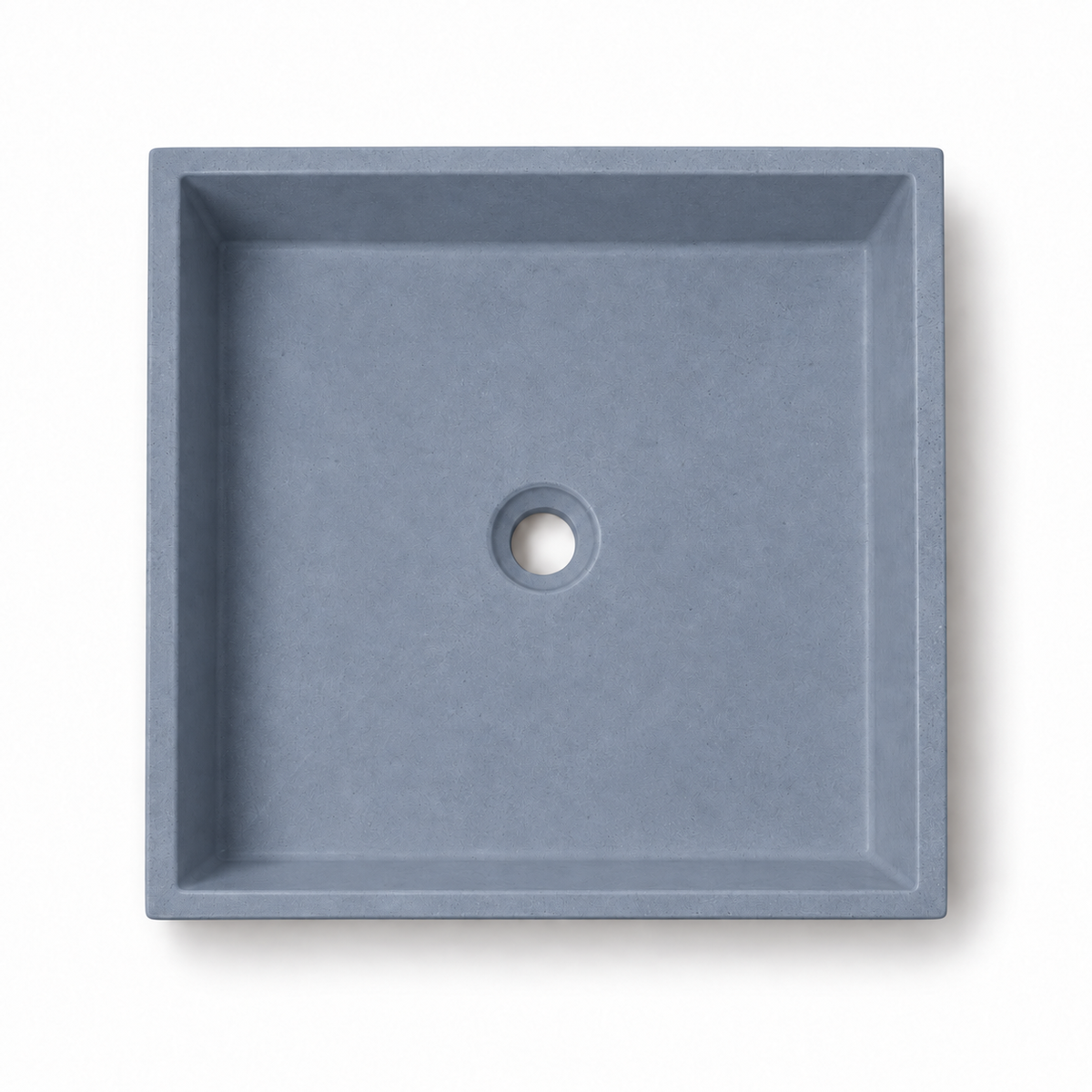Cuadra concrete sink in Indigo on white — color visualization