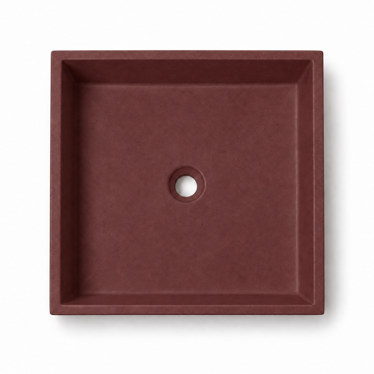 Cuadra concrete sink in Vino on white — color visualization